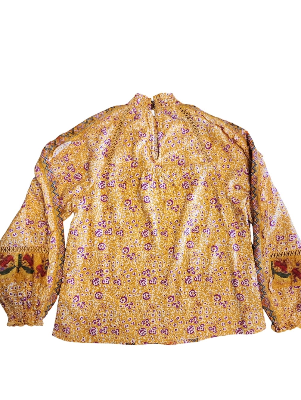 MAEVE BY ANTHROPOLOGIE Goldie Embroidered Boho Inspired Floral Blouse EUC Sz 2 - Picture 3 of 5